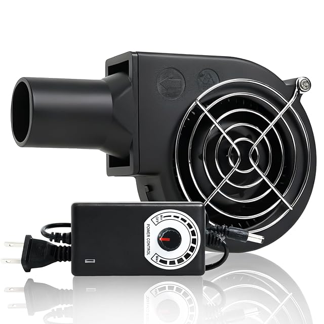 KUNRISE BBQ 97mm 33mm Blower Fan High Airflow 110V 120V Variable Speed Centrifugal Fan with AC Plug for