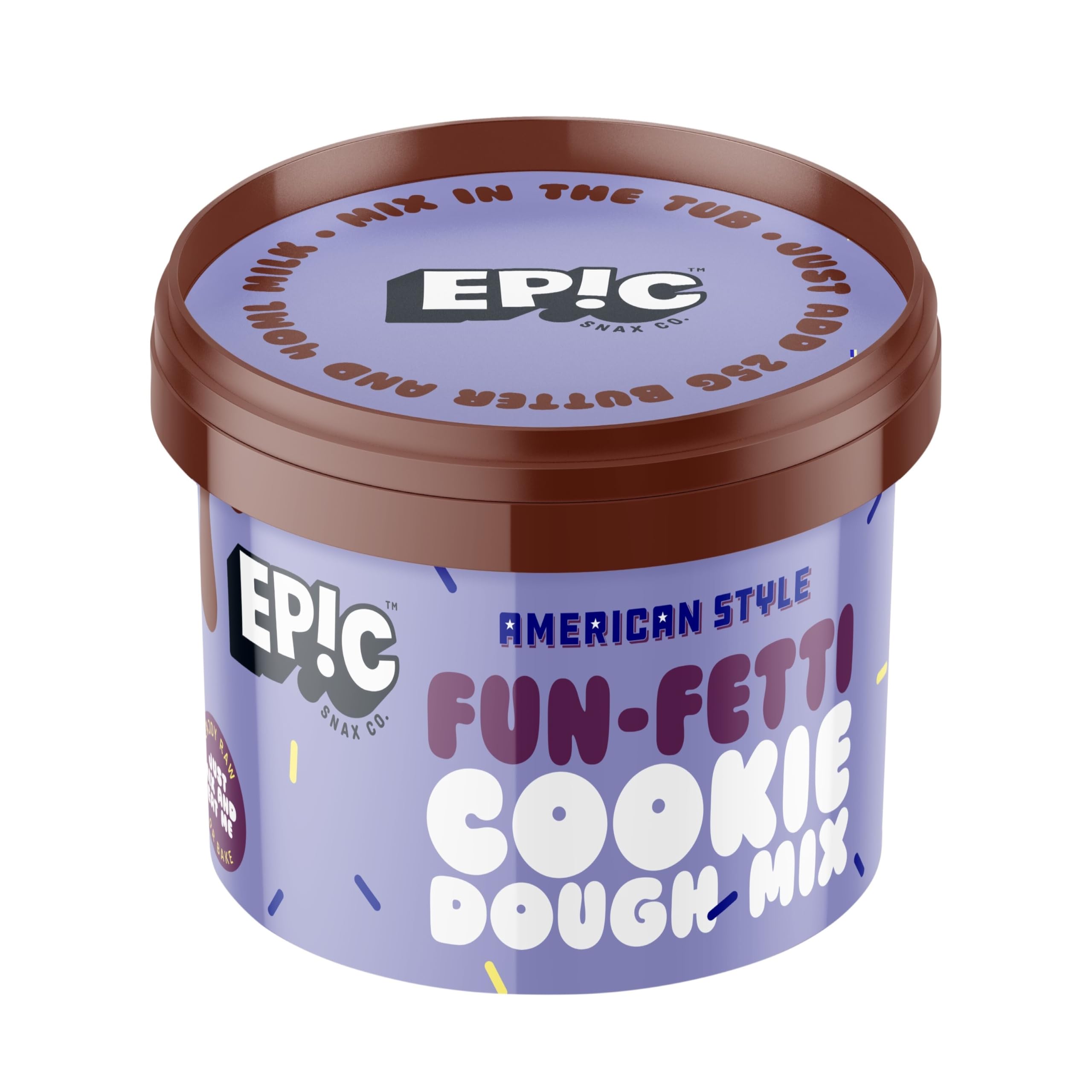 EPIC SNAX CO American Style Fun Fetti Cookie Dough Mix Colourful Fun & Sweet Vegan Friendly Cookie Dough 125 g (Pack of 1)