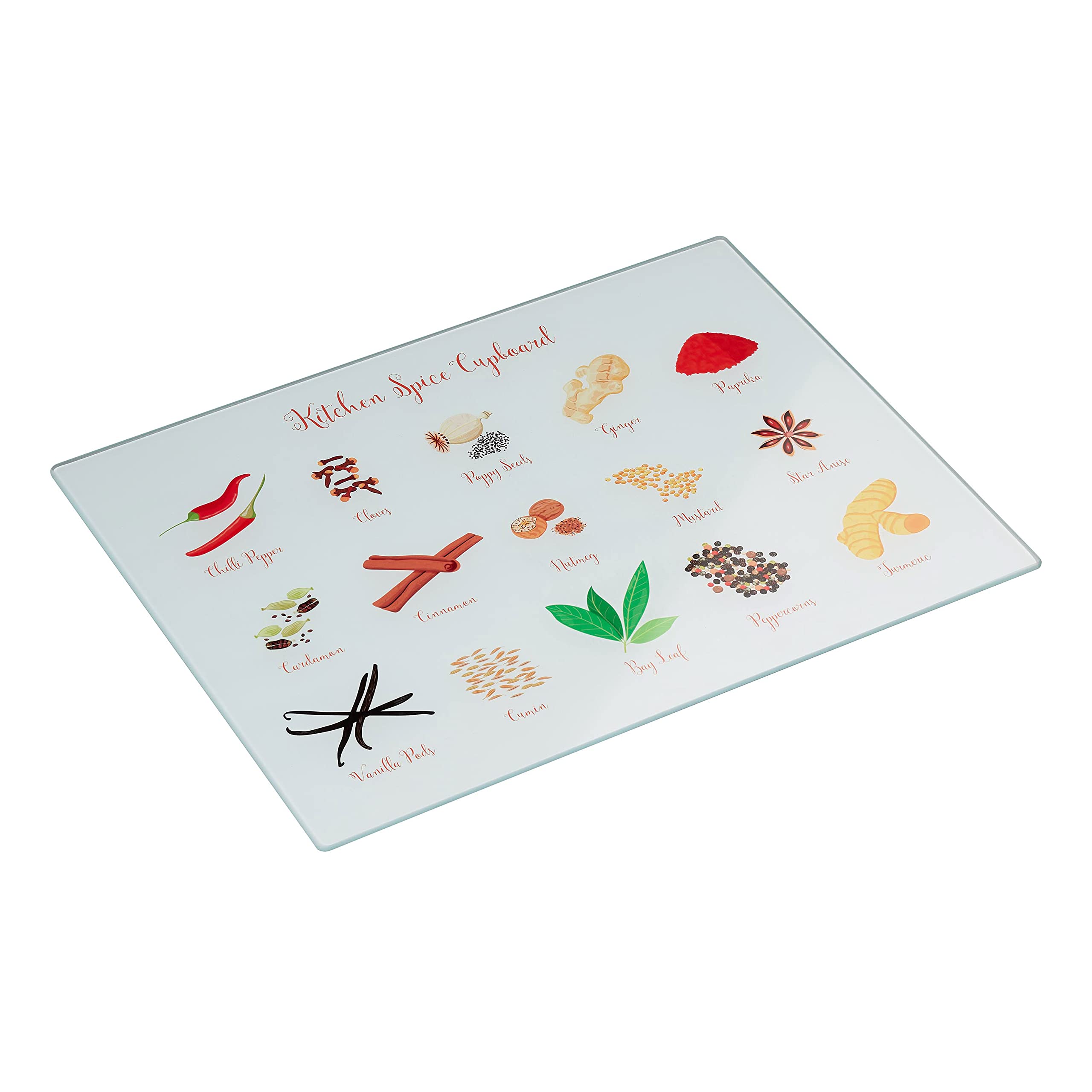 Tala Spice Design - Tabla de cortar de vidrio templado y protector de encimera, herramienta multifuncional antideslizante para proteger las superficies de trabajo mientras preparas alimentos, mide 30