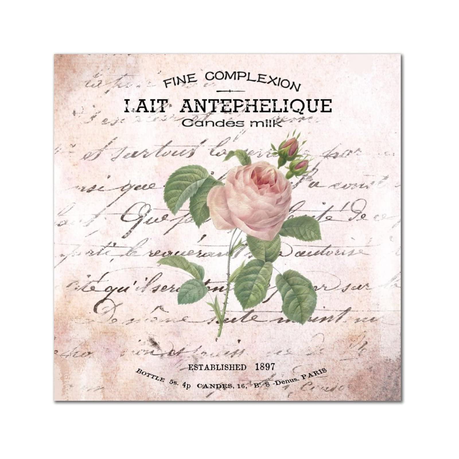 Panneau en bois vintage authentique avec roses françaises décoratives 30cm - 6