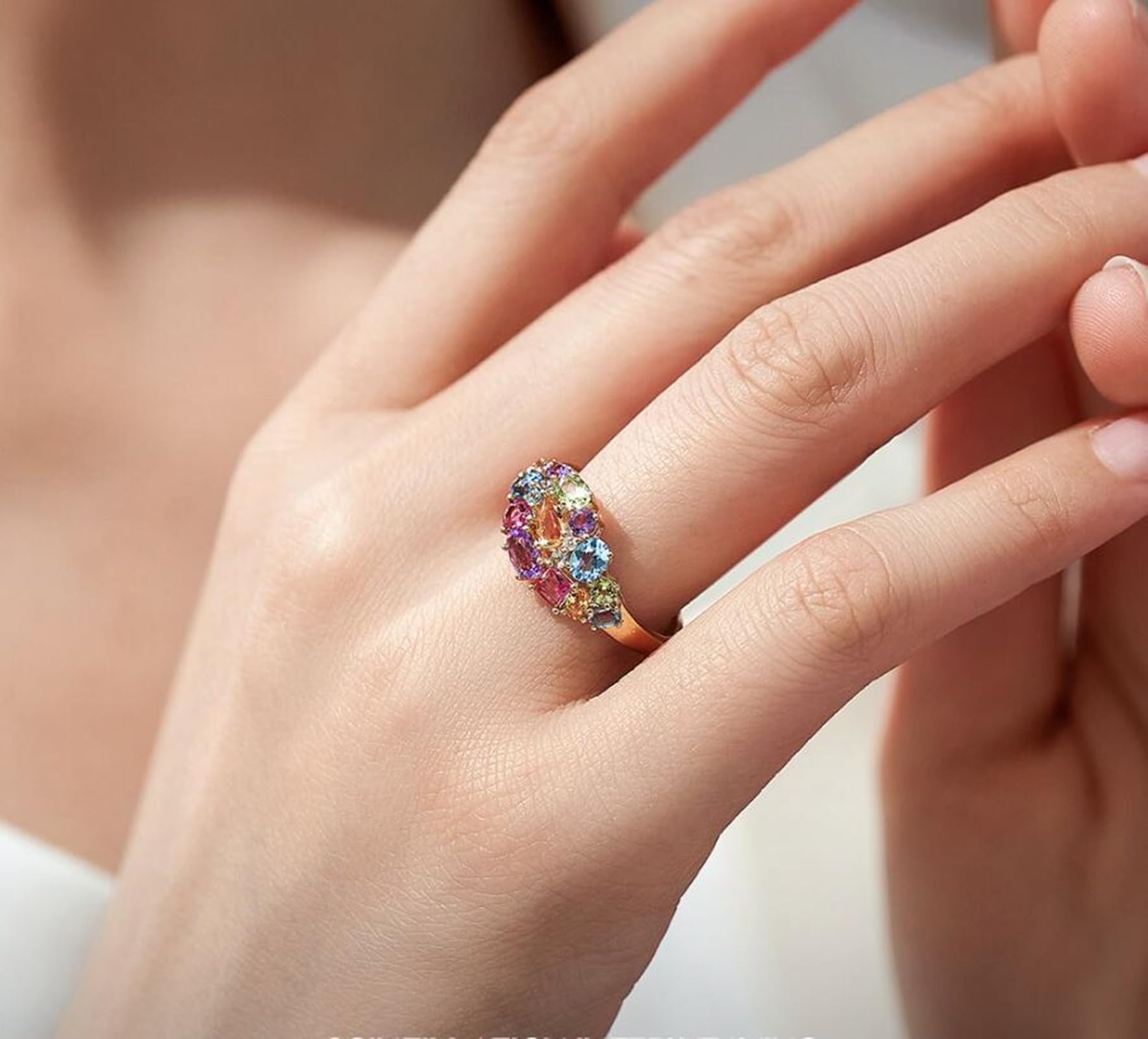 Obrączki ślubne, żółte złoto, pierścionek zaręczynowy, prawdziwe złoto, ametyst 1,6 ct, elegancki pierścionek ślubny dla kobiet