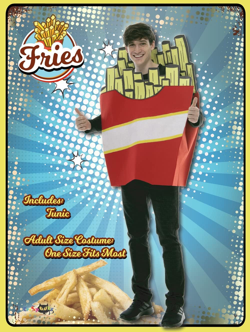FantastCostumes Adult's French Fries Costume Halloween Couple Popular Food Funny, Multicolored - Image 5