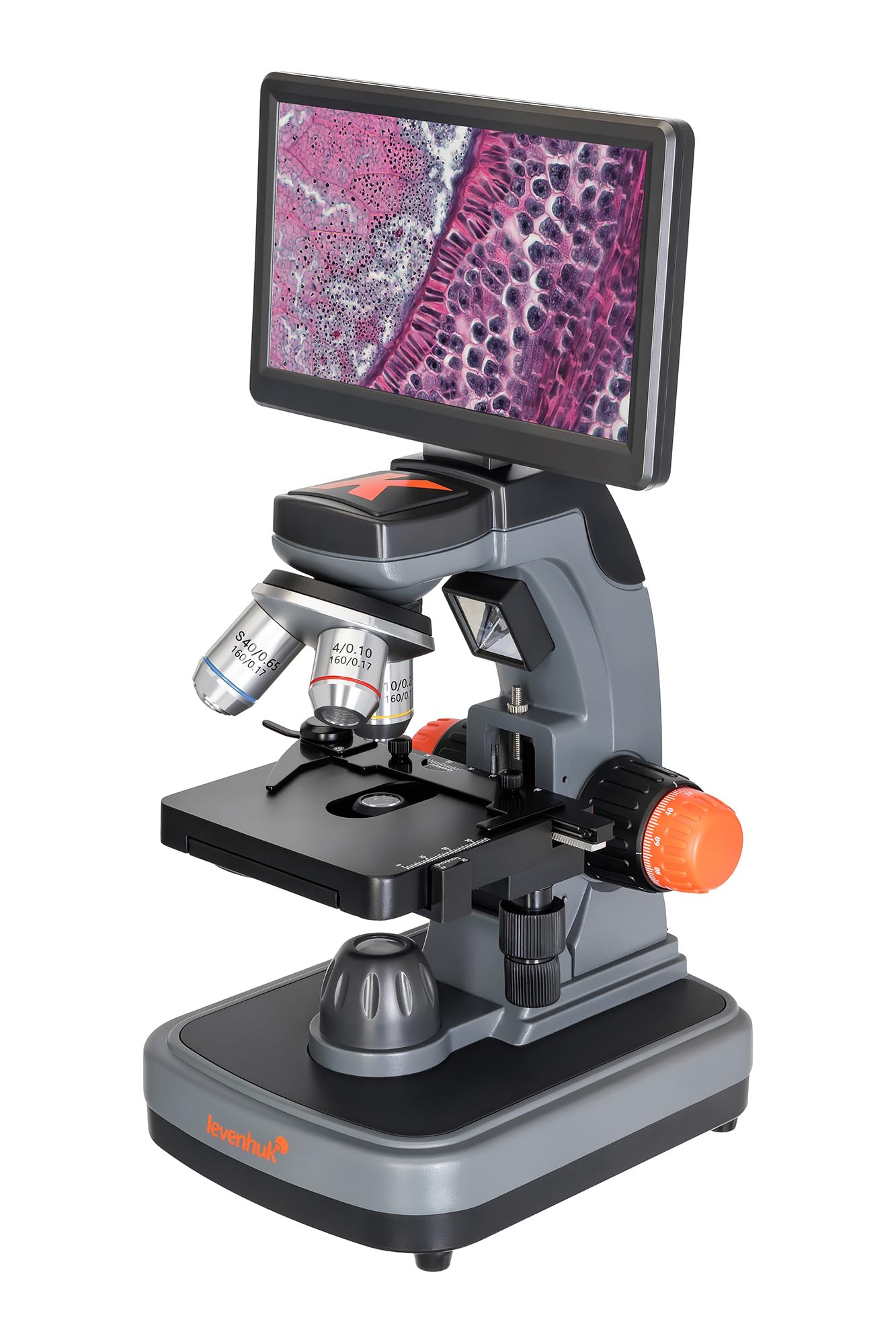 Levenhuk Kelvin Touch KM5 Fotomicroscopio, Microscopio Digital 50x-1900x Aumento Pantalla Táctil LCD 7", para Adultos y Estudiantes, Luces LED Platina Mecánica, Foto 2K Vídeo Full HD, Tarjeta 16GB | Aumento Pantalla Táctil LCD 7", para Adultos y Estudiant