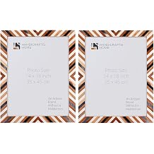 Handicrafts Home Resin Inlay Wall Hanging Wood Photo Frame Set of 2, 12 x14