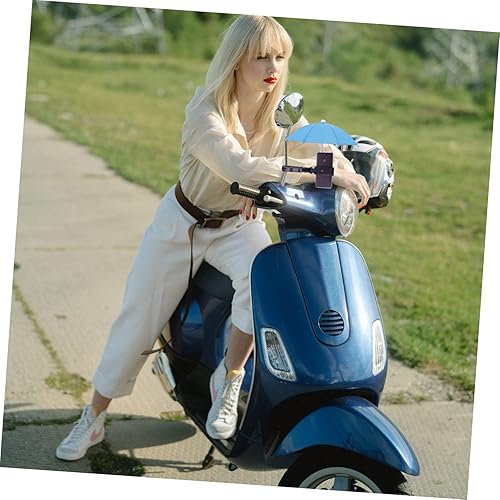 Miniatura 2 de Hemobllo Paraguas de teléfono de ciclismo, mini paraguas para teléfono celular, paraguas para teléfono celular, sombrilla portátil para teléfono al