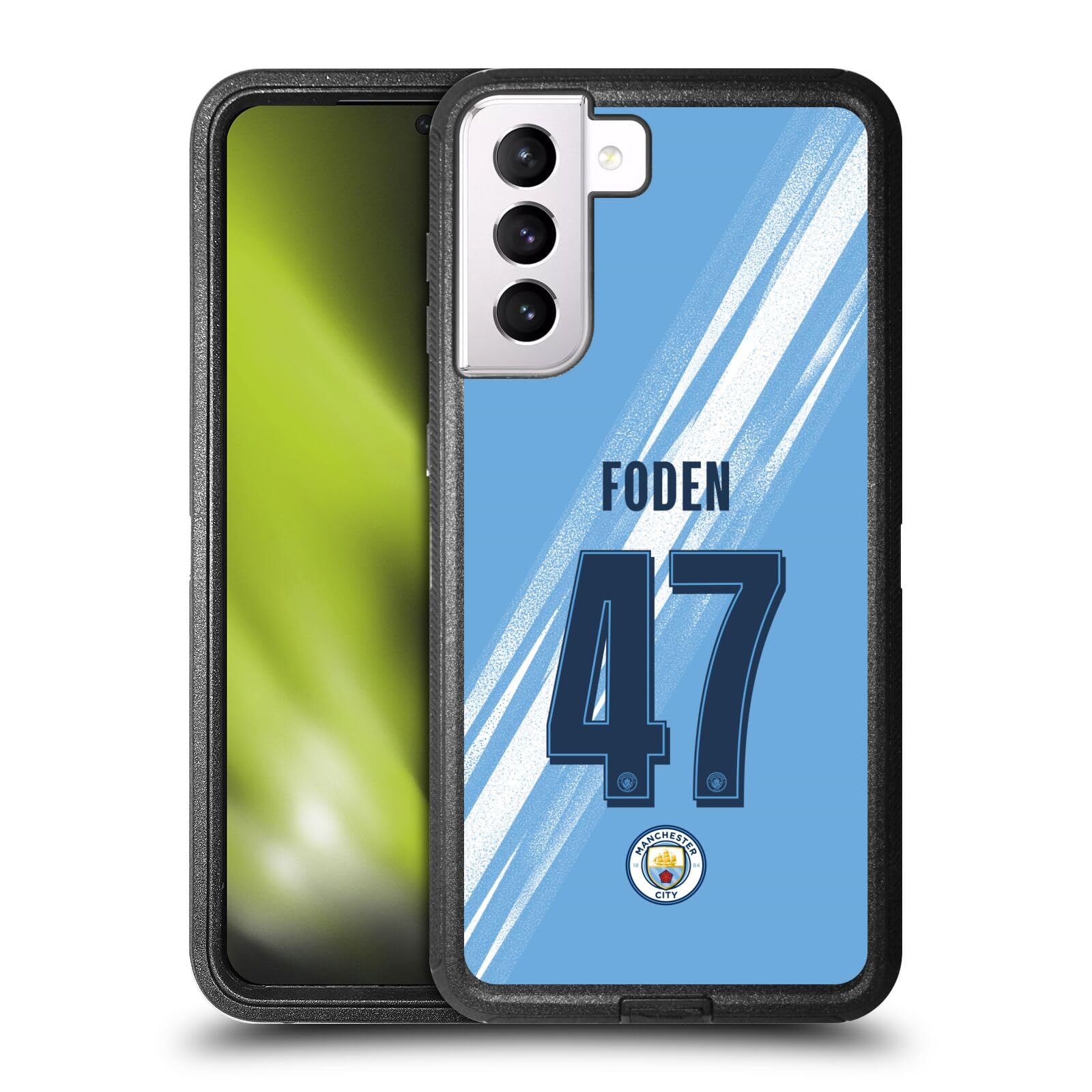 Head Case Designs Officially Licensed Manchester City Man City FC Phil Foden 2025/26 Players Home Kit Ultra-Armoured Shockproof Case [Military Grade Protection] Compatible With Samsung Galaxy S21+ 5G
