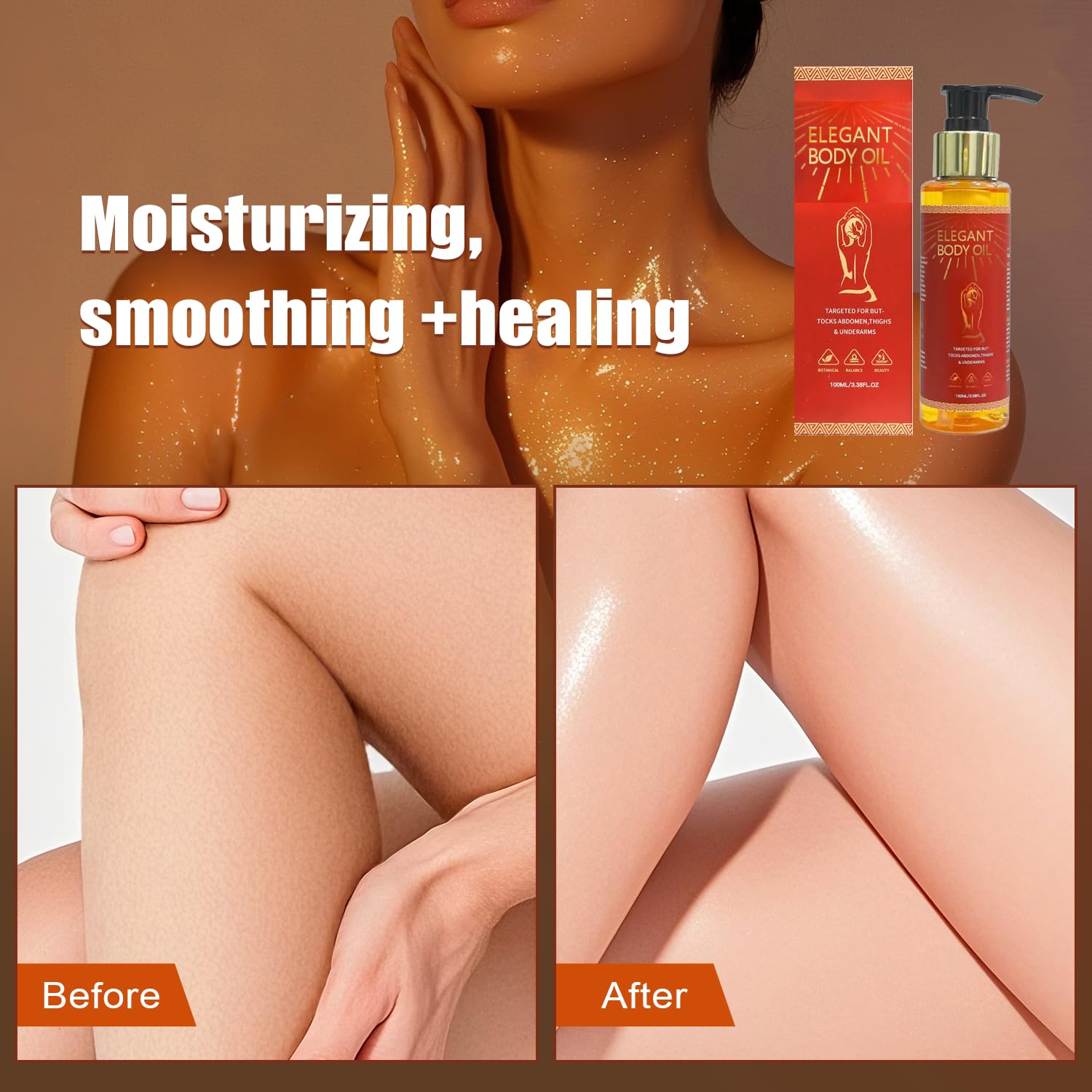 Body Firming Oil, 3.4 FL OZ Body Oil After Shower For Women,Hydrate & Nourish Dry Skin, Lightweight and non-greasy texture-Luxury Spa Gift，Valentine's Day gift - Image 5