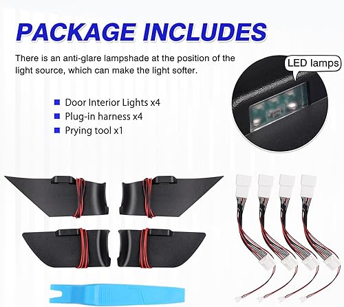 Vista 17 de Powerty Luz LED para Toyota Camry 2018-2023 2024, accesorios para manija de puerta interior, cuenco de iluminación de estado de ánimo, lámpara
