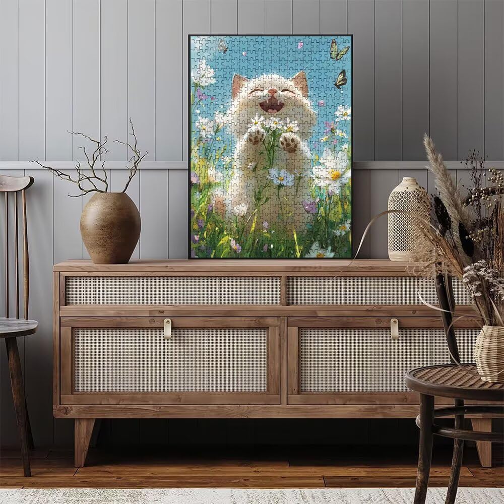 Katze Weiß Puzzle 4000 Teile, Klassische Puzzles, Geschicklichkeitsspiel Puzzle für Erwachsene, Puzzlespiele für Die Ganze Familie, Mit Schöner Verpackung, Dekoration Puzzles DX0YL3-628