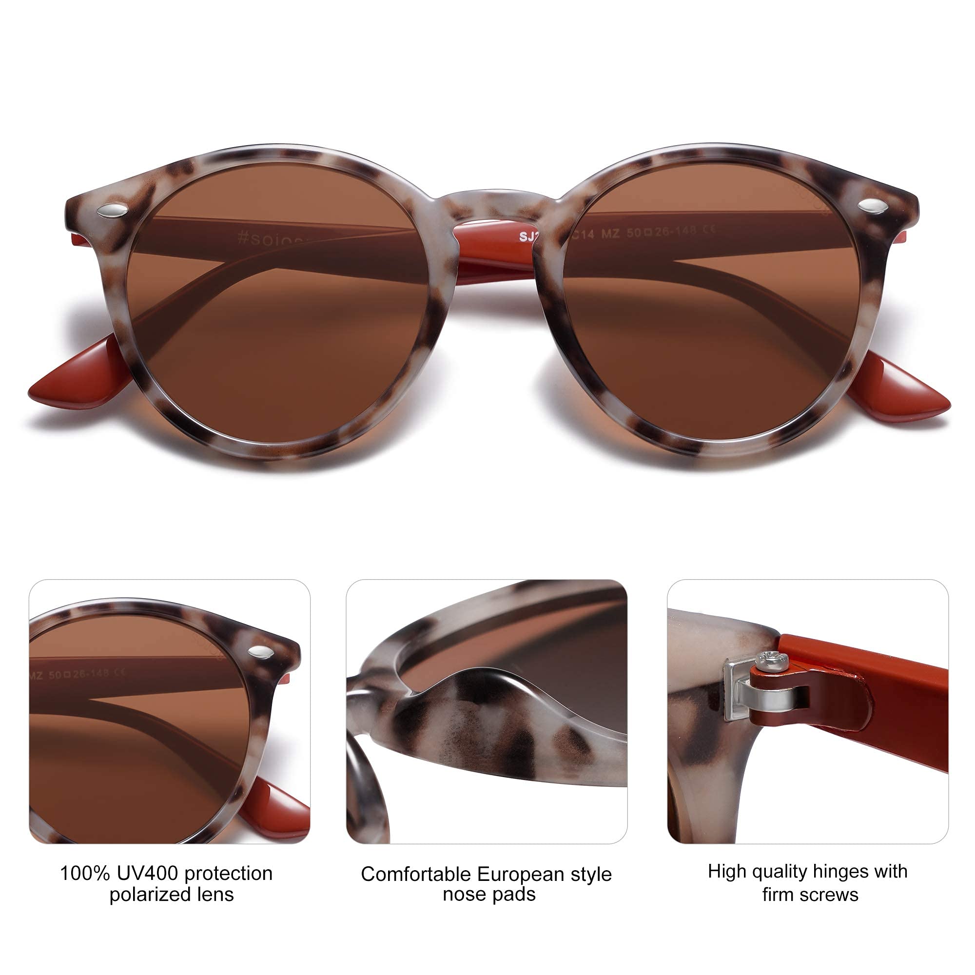 SOJOS Occhiali da sole polarizzati retrò quadrati donna uomo classico plastica vintage rettangolare protezione UV400 occhiali da sole SJ2345, Nero , m