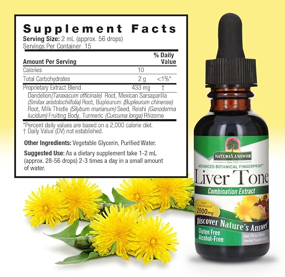 Nature's Answer Alcohol-Free Liver Tone, 1-Fluid Ounce