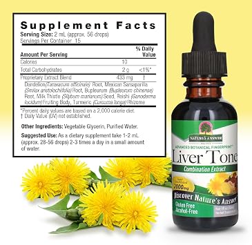 Nature's Answer Alcohol-Free Liver Tone, 1-Fluid Ounce