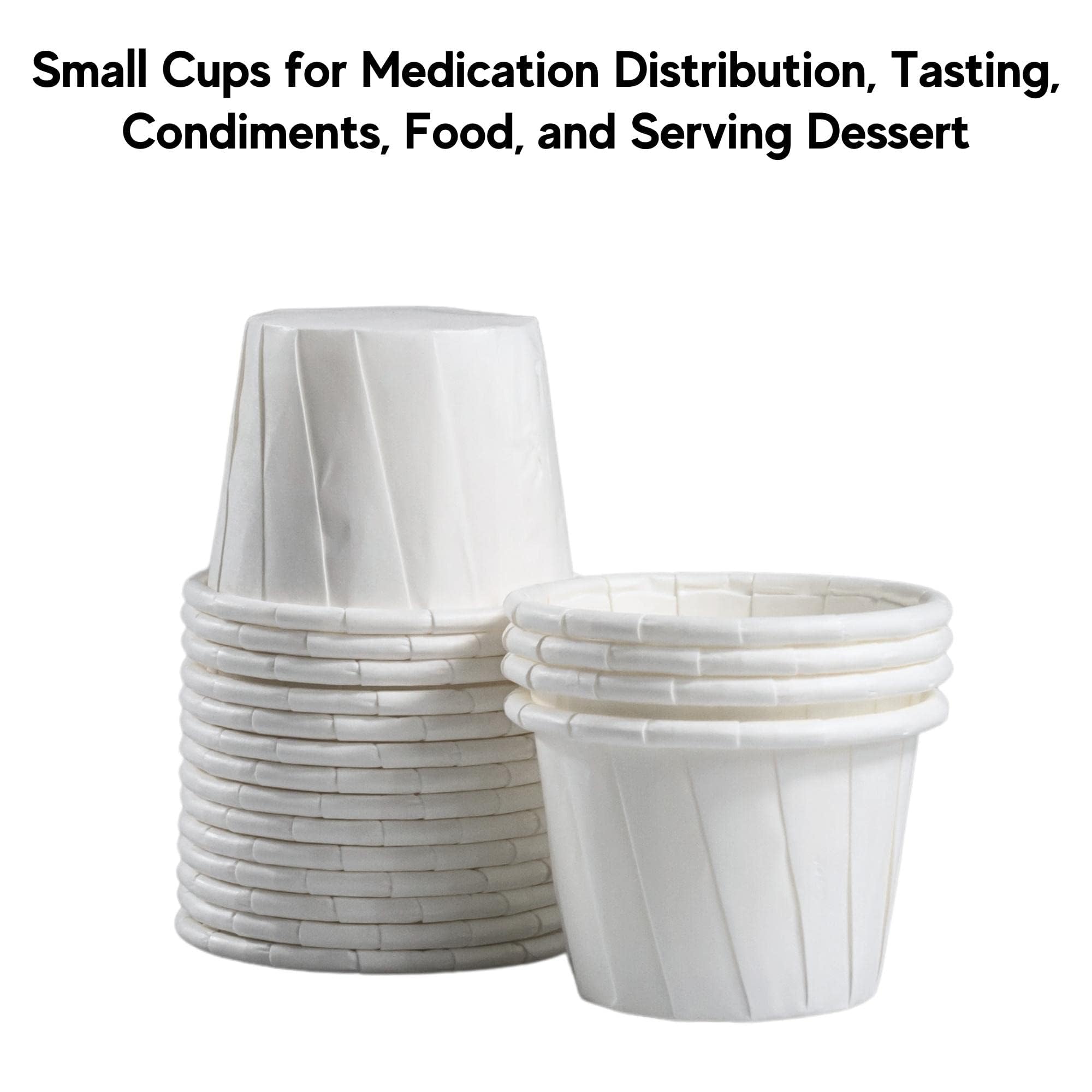 Tazas de medicina desechables de papel para soufflé de 3/4 onzas [paquete de 1000] – (8 onzas) pequeñas tazas para distribución de medicamentos, píldoras, degustación, condimentos, alimentos y postres
