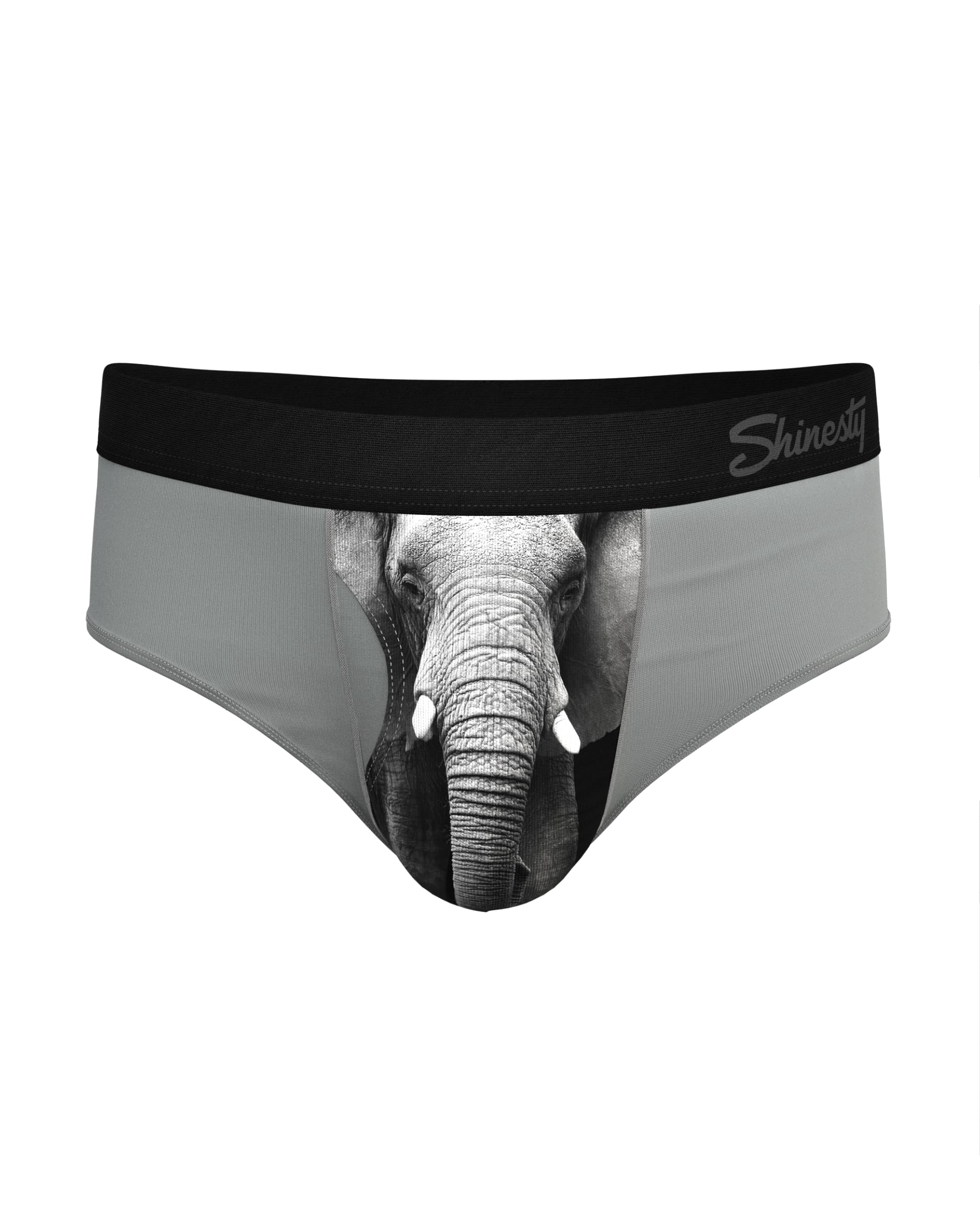 Shinesty Hammock Support Mens Briefs | Underwear | Anti-Chafing, Moisture Wicking, Breathable, Elephant, L