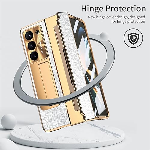 Miniatura 3 de Gadget-Park Funda para Samsung Galaxy Z Fold 5 2023, de una sola pieza de piel ZFold5 con función atril y protector de pantalla, protección completa