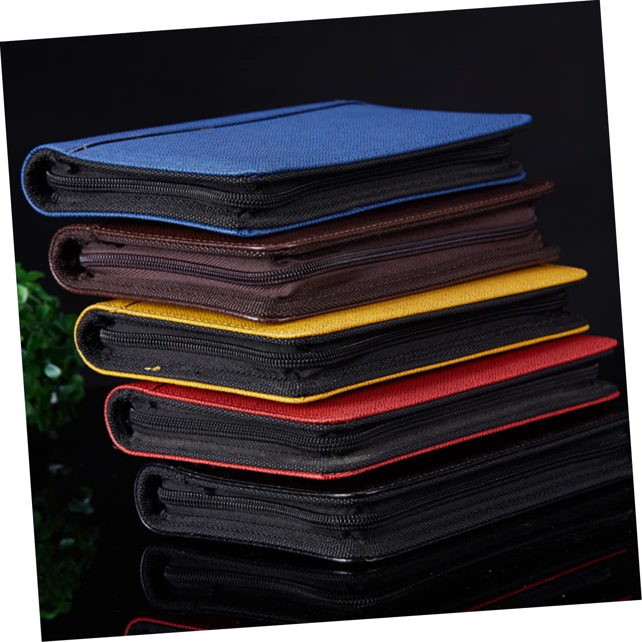 TEHAUX Cuadernos De Negocios Notebook Cuaderno De Cuero Sintético Cuaderno De Negocios Bloc De Notas Con Cremallera Organizador De Cuaderno Diario Bolsa De Viaje Con Cremallera