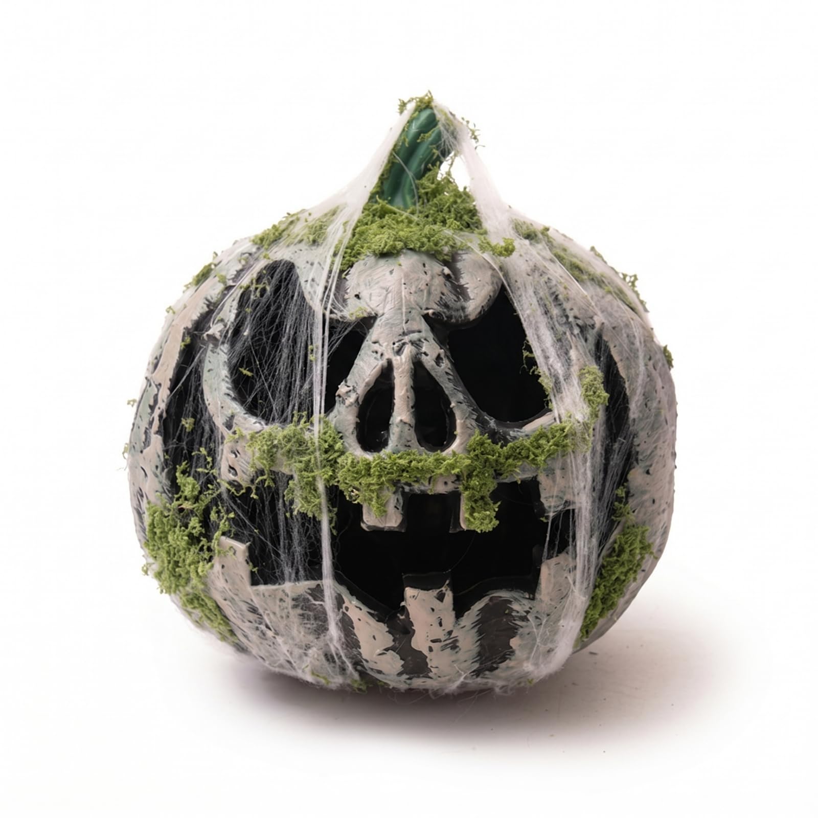 Decorazione Luminosa a Tema Halloween con Luce Incorporata Lanterna di Zucca con Dettagli Muffiti E Aspetto Invecchiato Adatta per Composizioni Stagionali E Camini