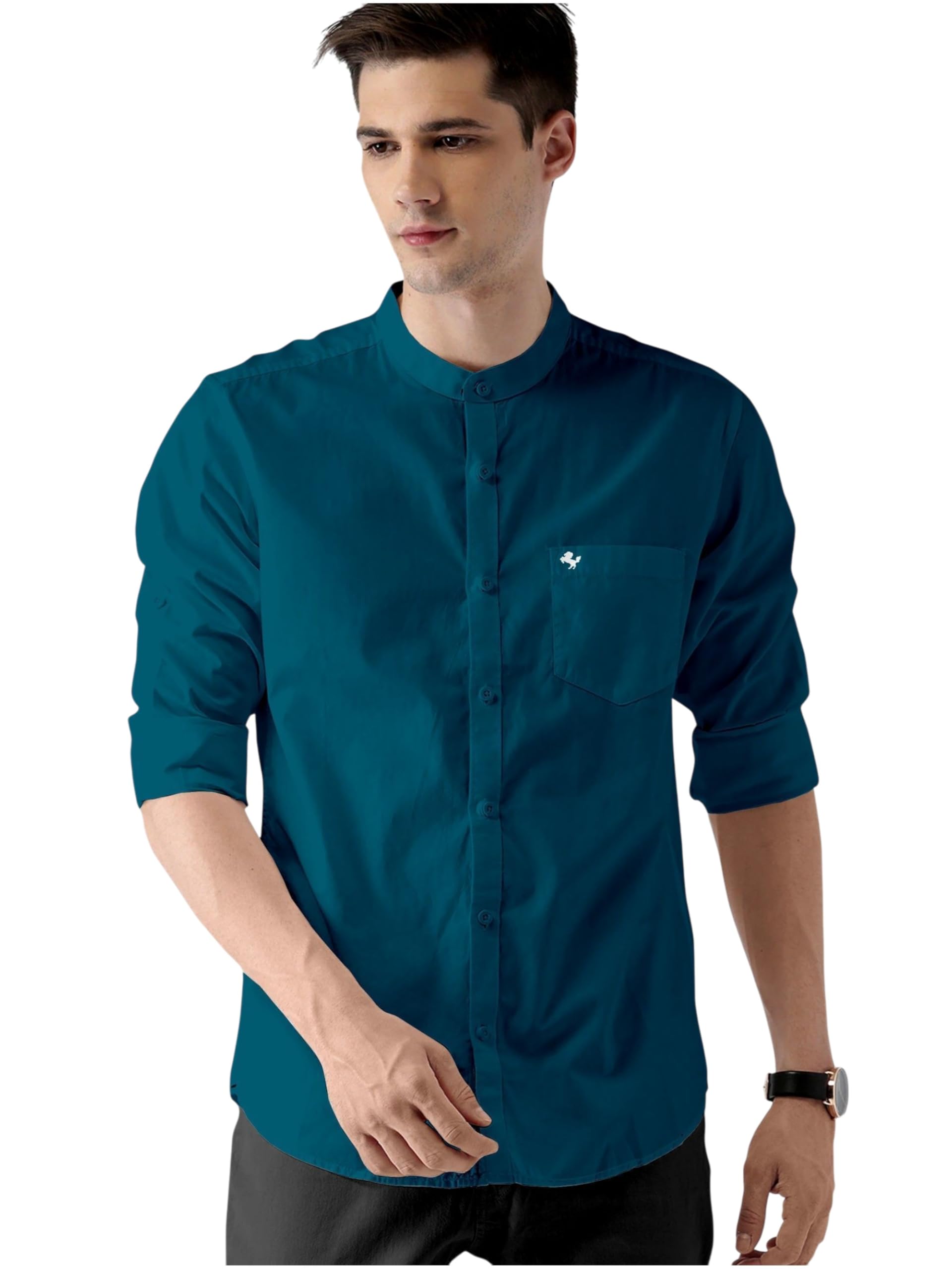 belpatra for Casual Mandarin Collar Regular Fit | Men Formal Full Sleeve Shirt-picture-55