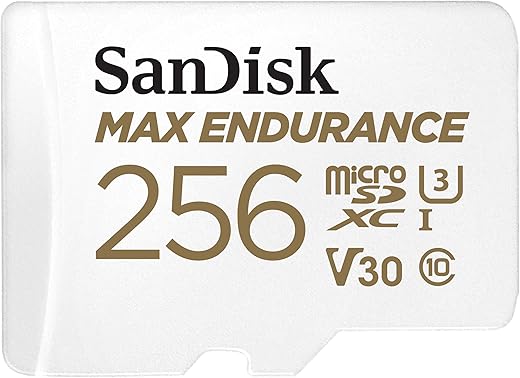 SanDisk 256GB MAX Endurance microSDHC™ Card with Adapter for 4K Video on Dashcams and Video Surveillance Cameras