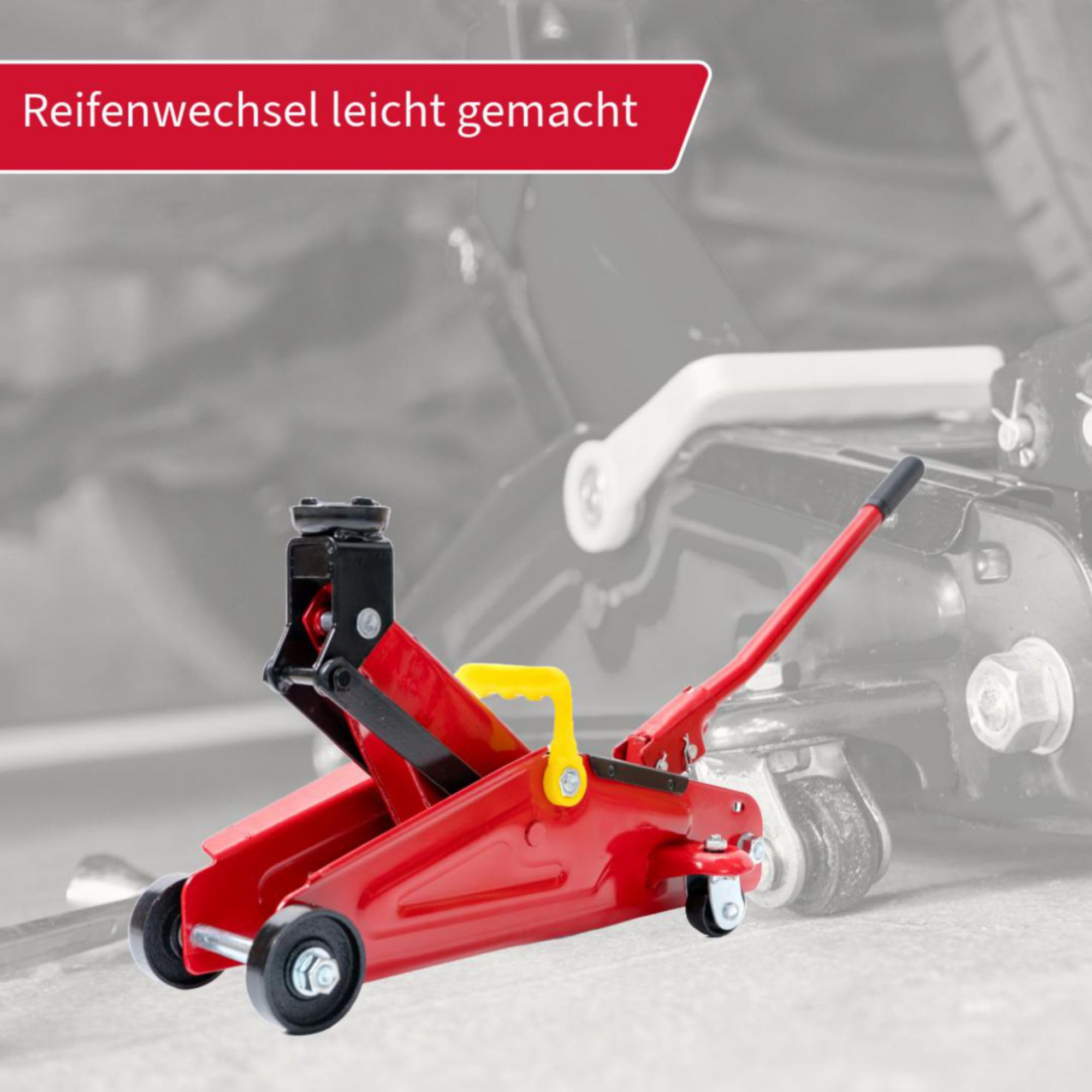 UNITEC Rangierwagenheber, Hydraulik 2 T Tragkraft, für Werkstatt und Hobby, gefertigt aus Qualitätsstahl