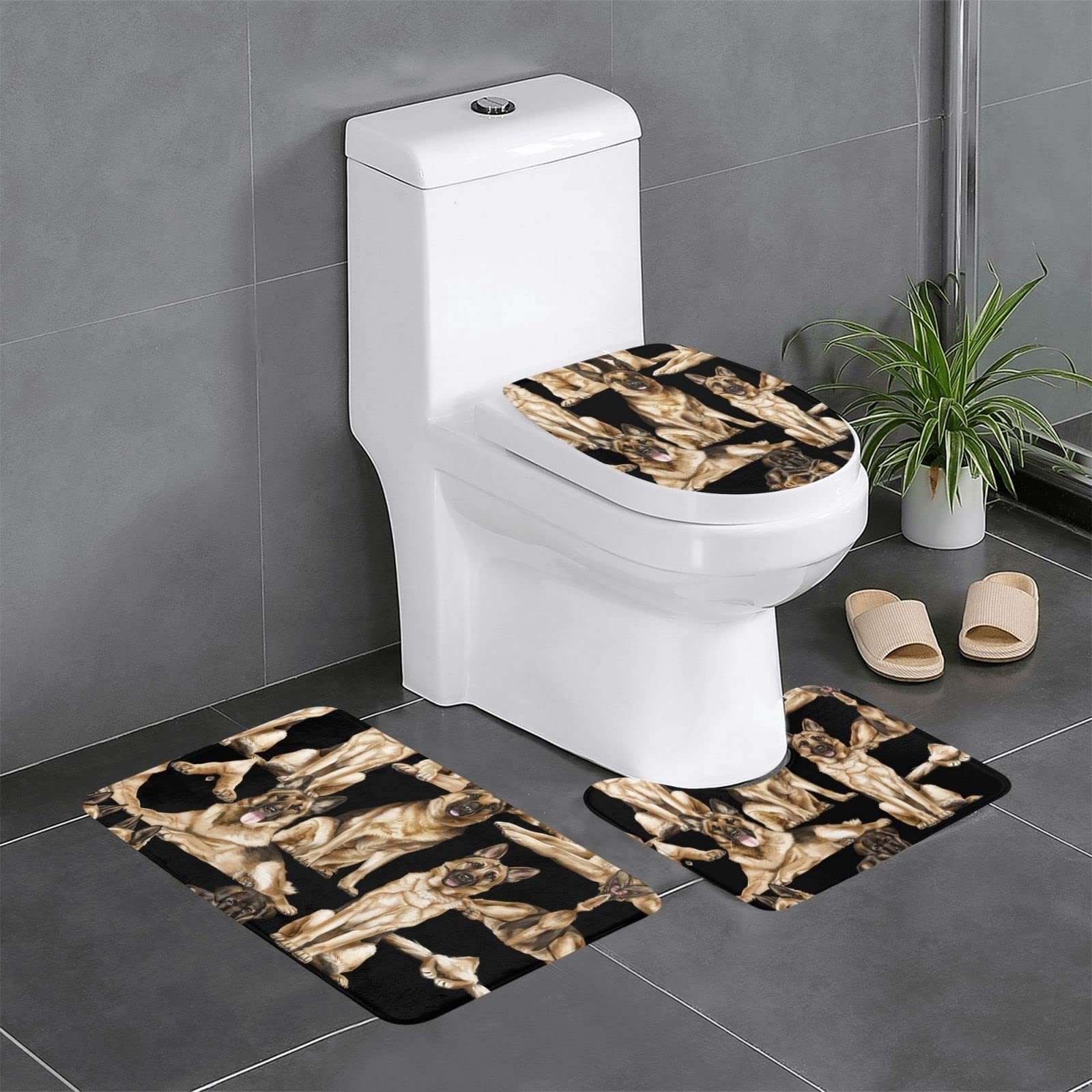 Tapis de salle de bain pour sol glissant avec envers antidérapant lot de 3