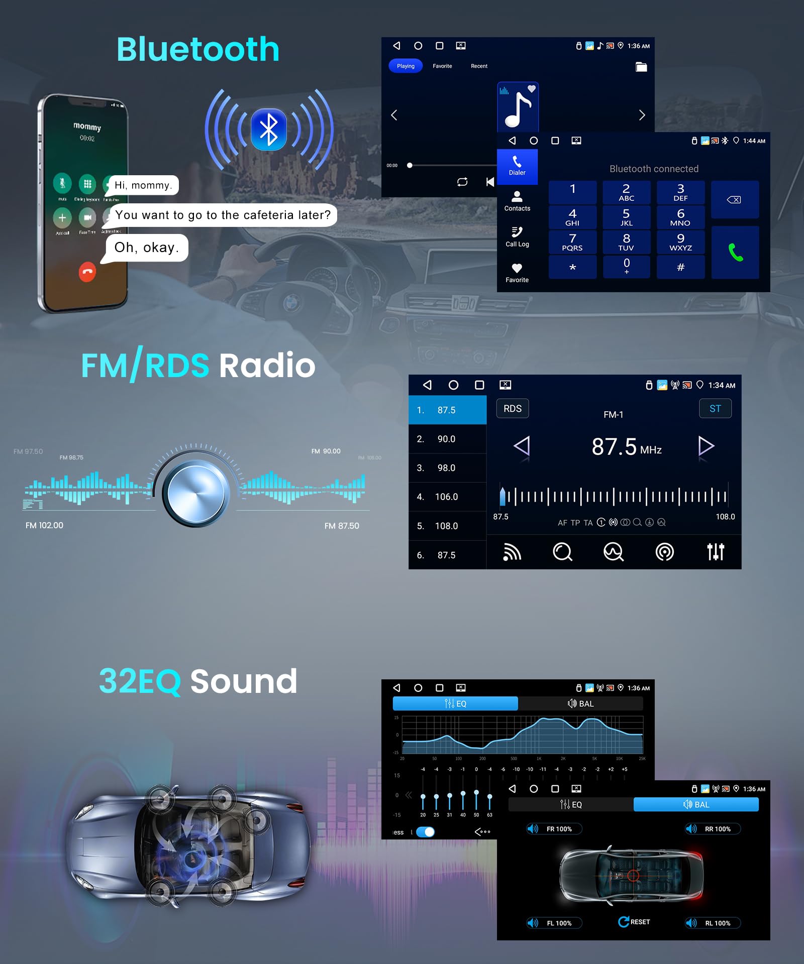 4G+64G Android Autoradio pour Peugeot 3008 5008 2009-2016 Carplay sans Fil 9 Pouces Radio avec Android Auto Mirror Link GPS Navi Bluetooth WiFi/FM/RDS/EQ/SWC/USB Commandes au Volant Caméra Recul