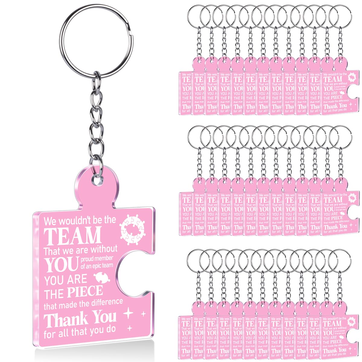 Team Appreciation Gifts Bulk Thank You Keychains for Coworkers