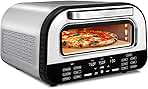 Gourmia Indoor Pizza Oven Air Fryer Toaster – 1800W Countertop Multi-Cooker with Pizza Stone, Digital Controls & 6 Presets, Stainless Steel