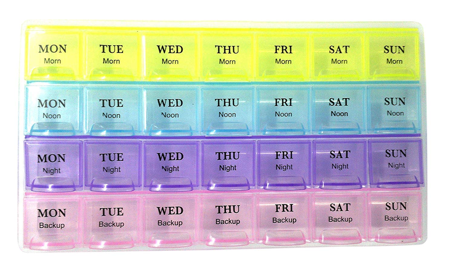 DeoDap Pill Case- 4 Row 28 Squares Weekly 7 Days Tablet Box Holder Medicine Storage Organizer Container-image-41