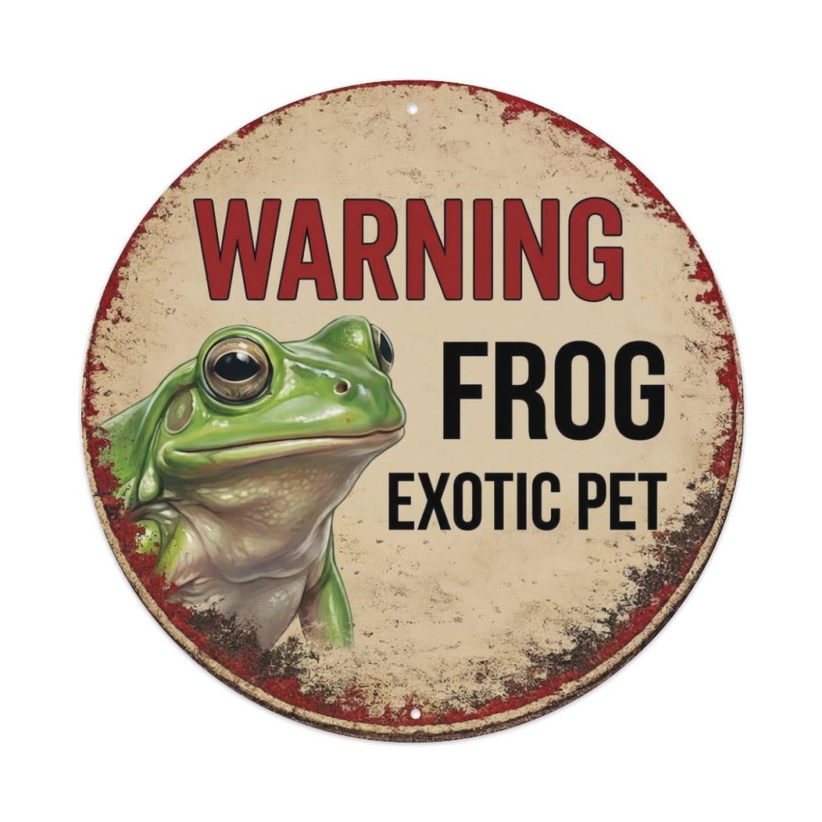 Metal Tin Sign Vintage Warning Frog