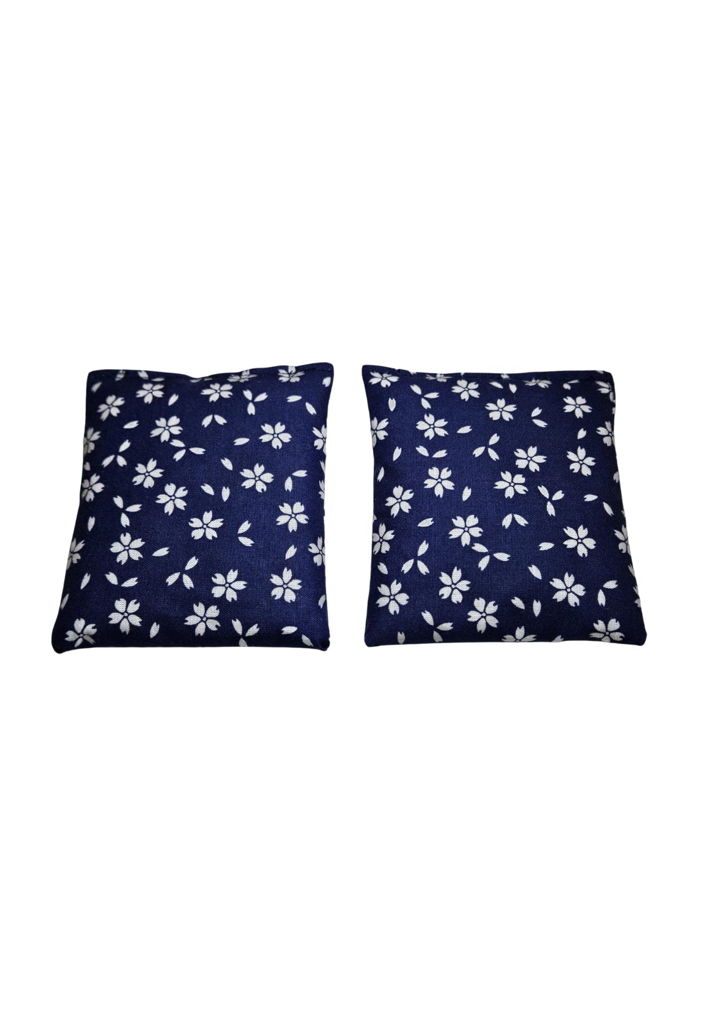 Saco semillas microondas, Tela 100% algodón, producto natural hecho a mano. Saco térmico de semillas retención de calor y frio, bolsa calor microondas. (AZUL FLORES, MANOS)