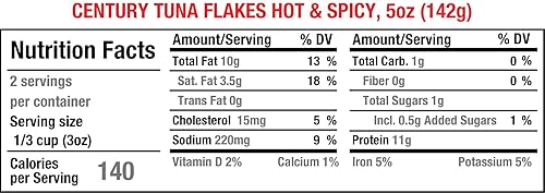 Miniatura 6 de Century - Atún ligero en copos en aceite, 5 onzas, individual