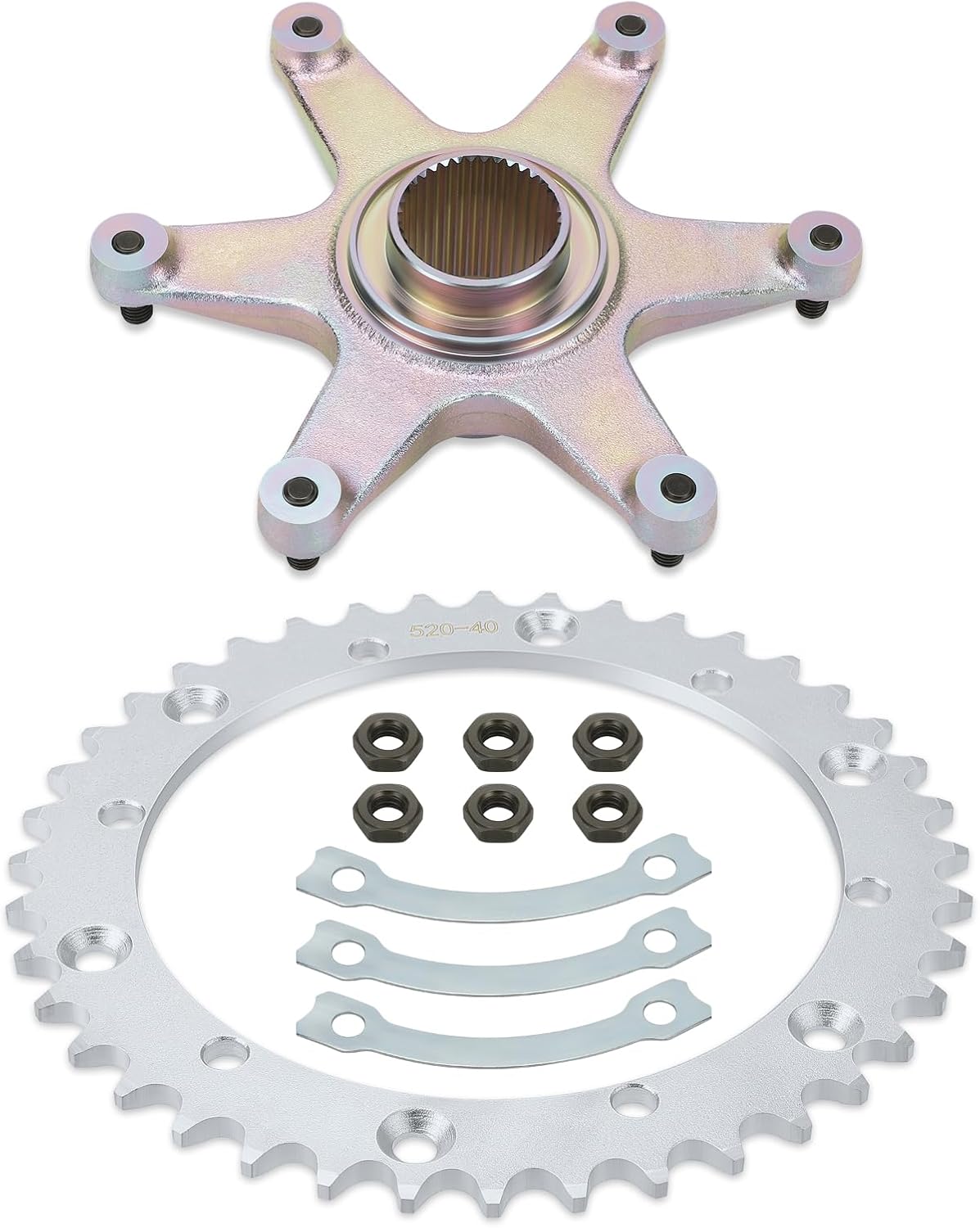M MATI Rear Axle Sprocket & Mount Hub Collar Holder Kit for Yamaha Raptor 660 2001-2005 YFM660R