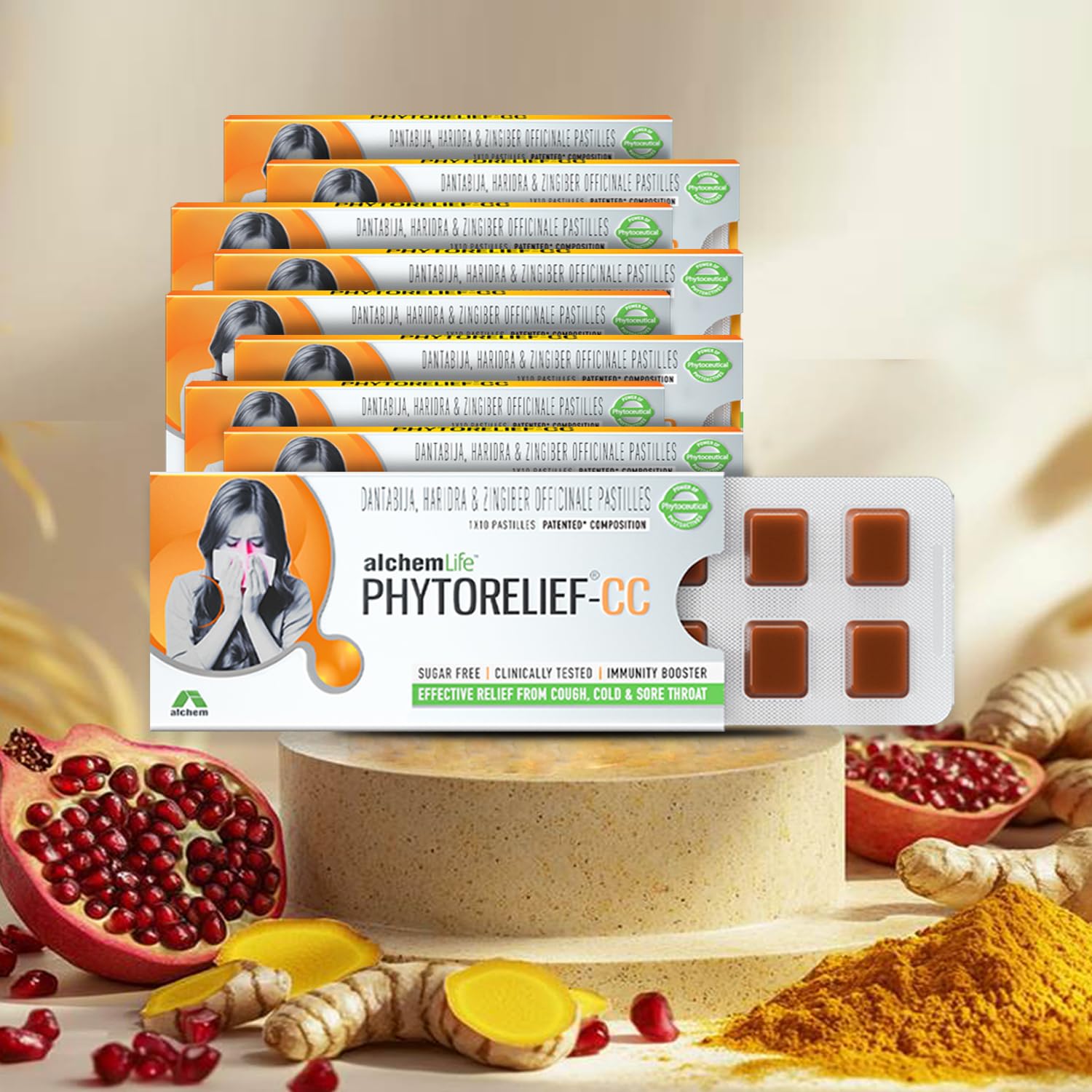 PhytoRelief-CC -5X Lozenges Natural Support | Quick Relief from Sore & Scratchy Throat | Seasonal Cold & Cough | Clinically tested & Patented| Sugar-Free -Pack of 9 (90 Pastilles) (B08626R6D7) Amazon Price History, Amazon Price Tracker