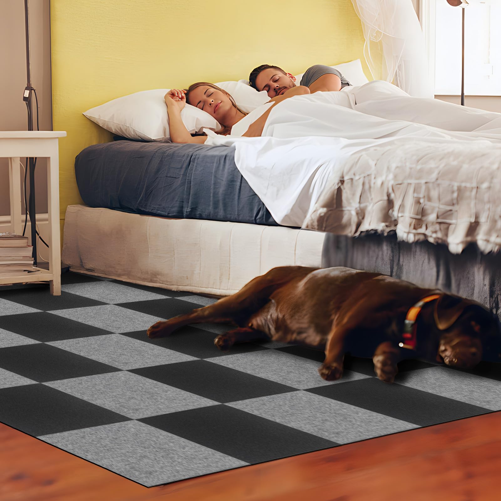 10Pcs Carpet Tiles Peel and Stick 12 x 12 Non-Slip Self Adhesive Squares Carpet Floor Tile Reusable Waterproof — view 4