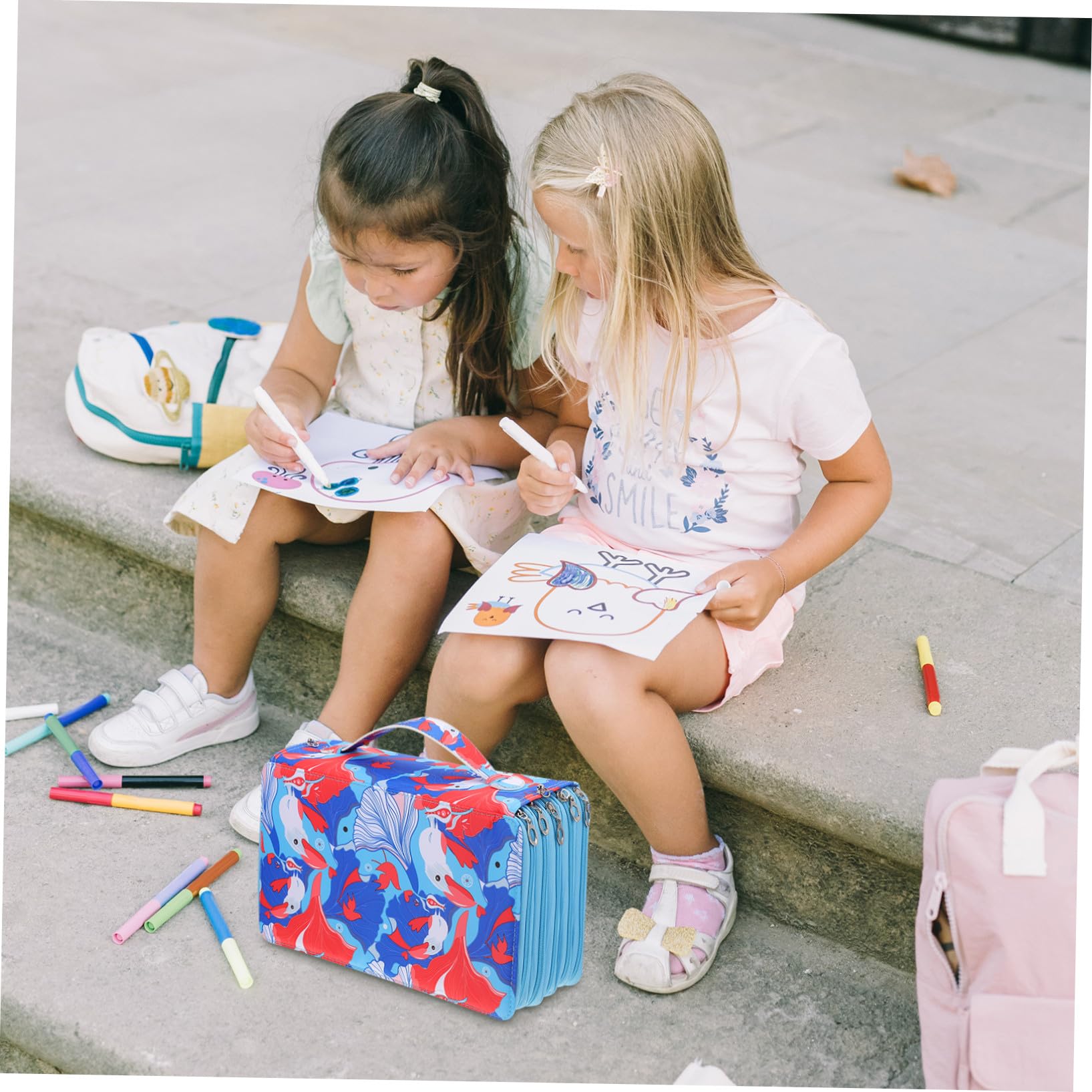 1pièce Trousse à Crayons Multicouche Slots De Rangement Portable pour Dessin Et Fournitures Scolaires avec Poignée pour École Et Bureau