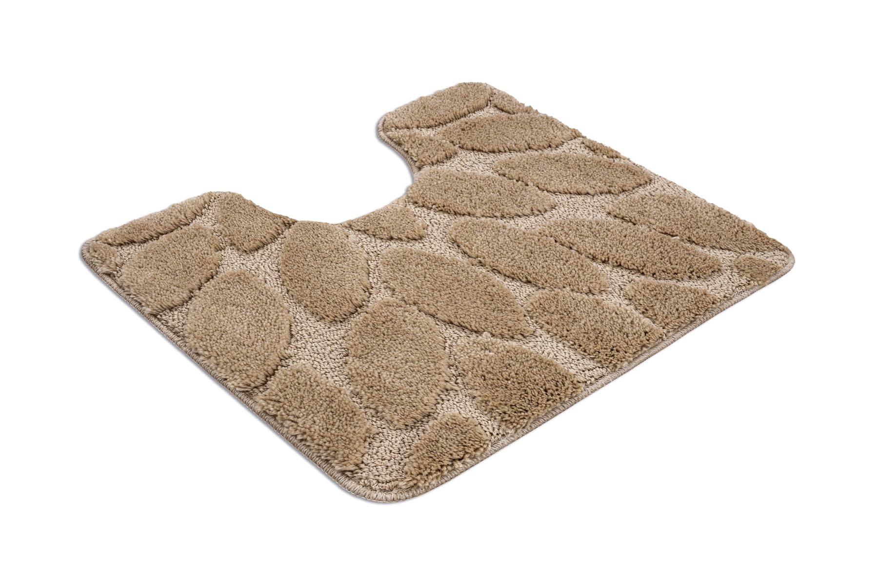 rugsx Badteppich Set 2-teilig SUPR Stones, Steine, Badematten rutschfest, weich & waschbar, für Fußbodenheizung geeignet, beige 60x100 cm