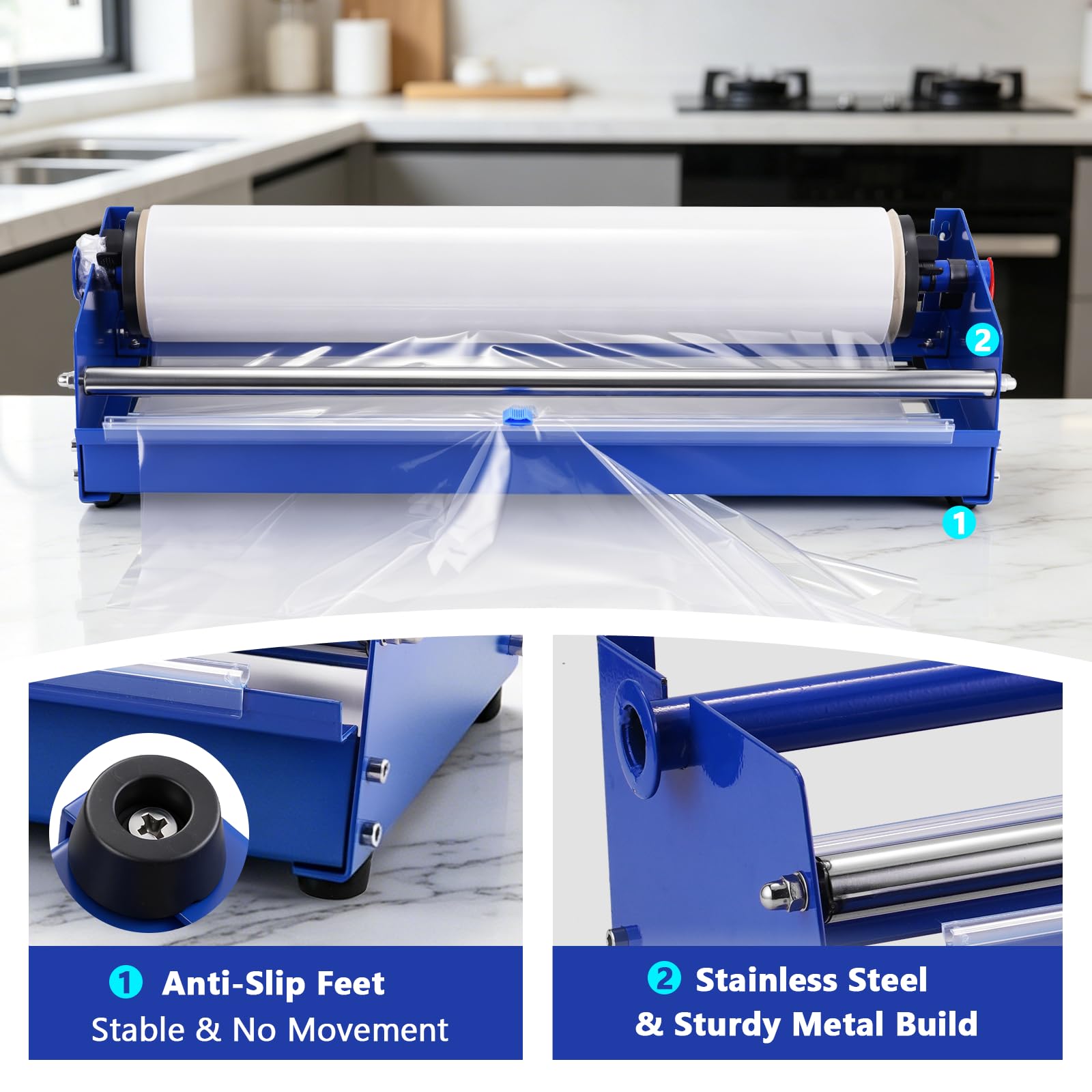 YJINGRUI Macchina avvolgitrice manuale di film estensibile, macchina imballatrice dell'erogatore di film estensibile da 19,5 ", strumento manuale per avvolgimento pallet per la conservazione di