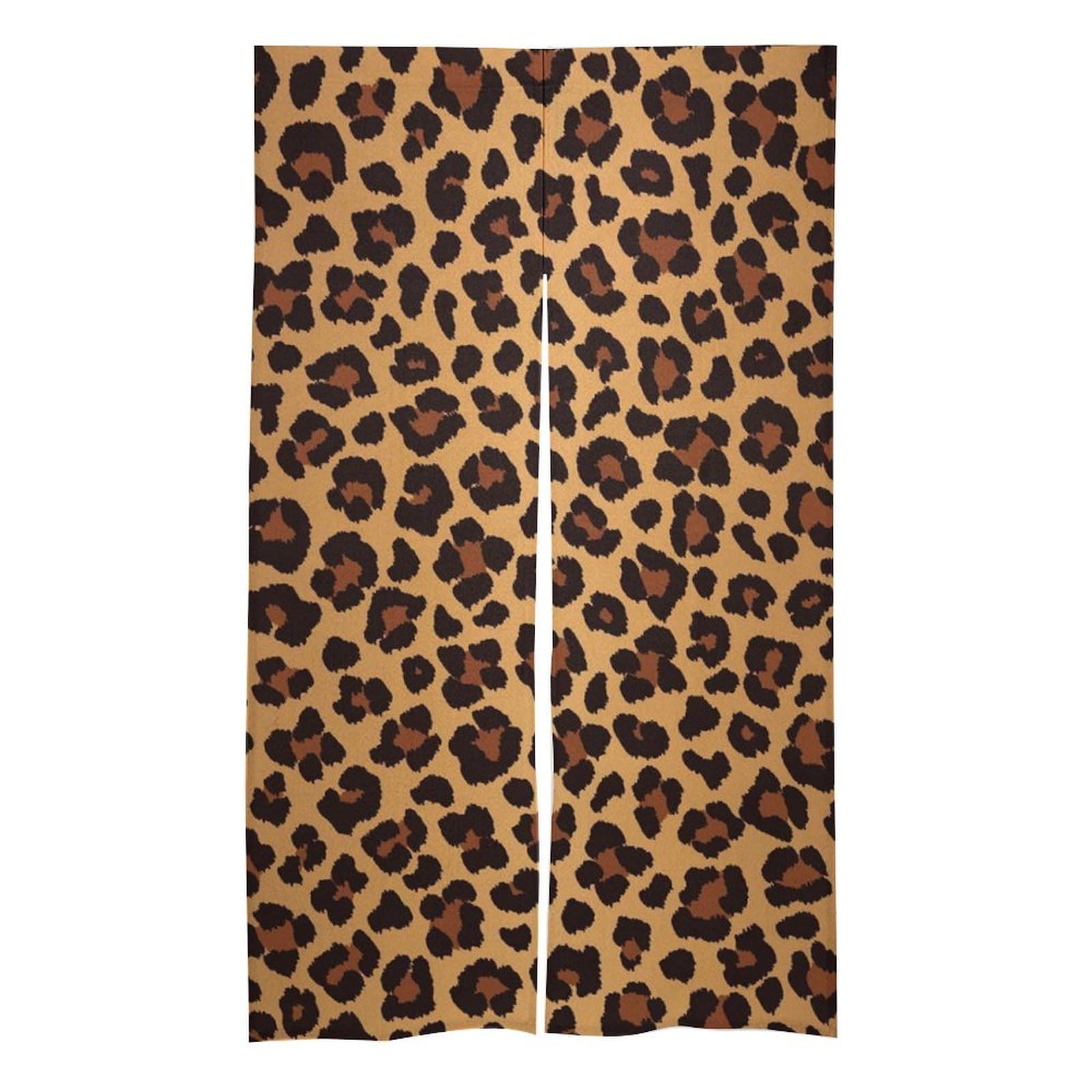 Rideau de porte japonais noren léopard fendu thermique pour entrée 85x150cm