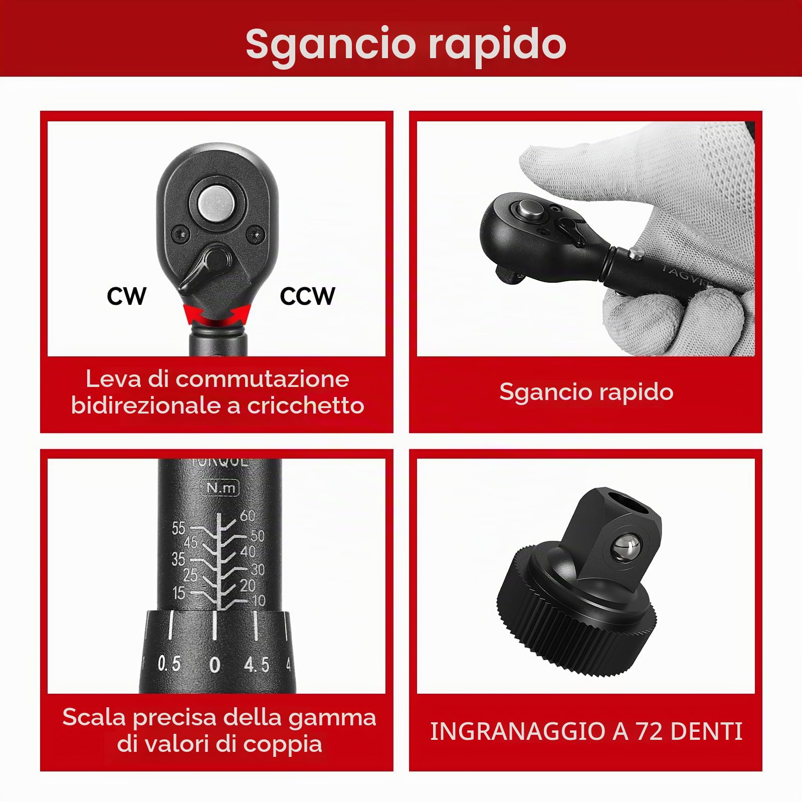Set di 3 Chiavi Dinamometriche Meccaniche | 5-25Nm / 10-60Nm / 20-220Nm | Massima Precisione, Alta Durata per Officina, Riparazione Auto, Fai da Te e Industria
