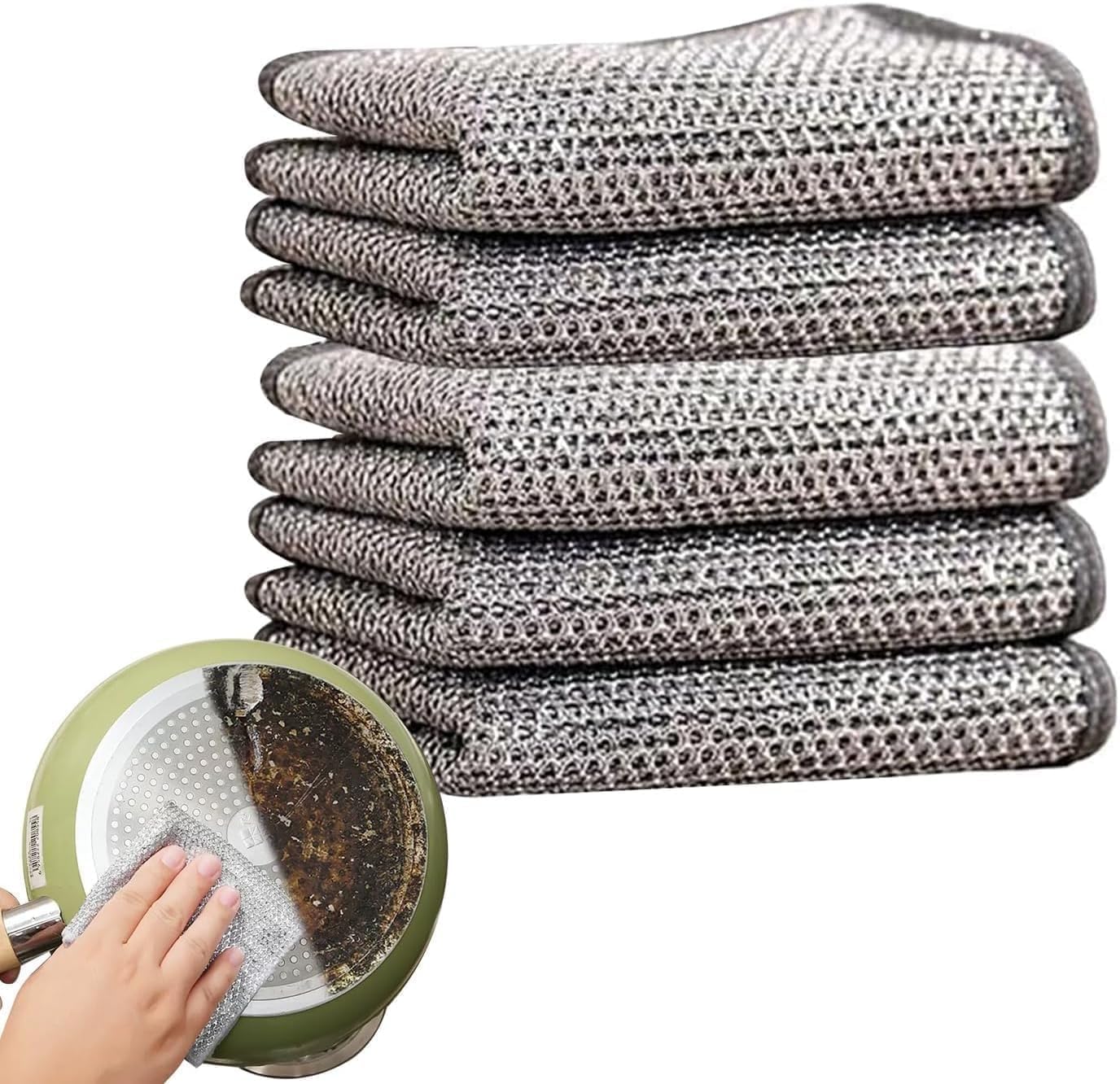 Non Scratch Dish Wash Cloth (Pack of 10) - Non Scratch Wire Dish Cloth - Wire Dish Cloth for Kitchen - Non Scratch Scrubbing Pads - Non Scratch Wire Dish Cloths for Kitchen - Wire Dish Cloth (B0D1VRJ122) Amazon Price History, Amazon Price Tracker