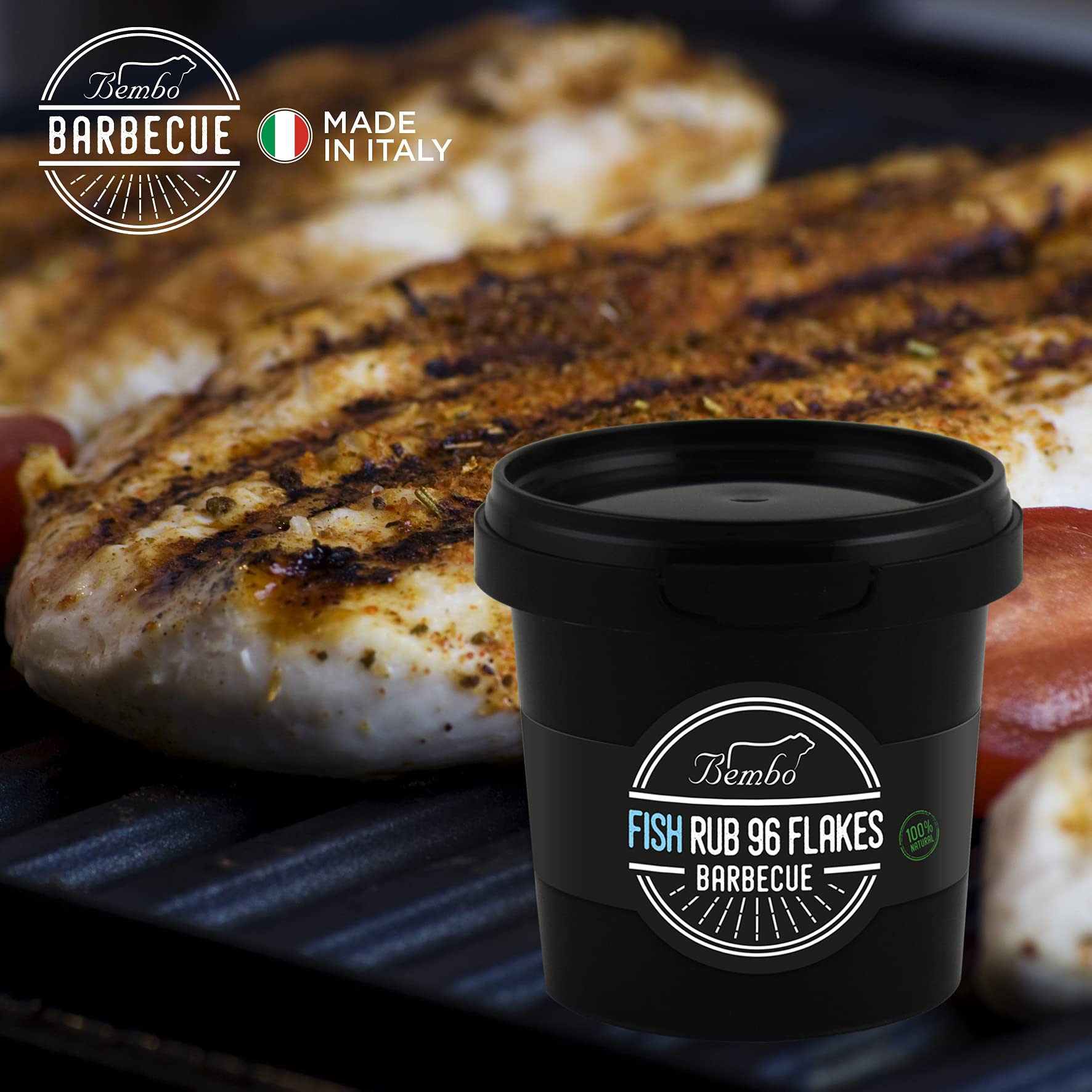 BEMBO BARBECUE FISH 350 g - BBQ Rub - Condimento Mezclas de Especias para Barbacoa - Bembo Spices & Rub - Made in Italy