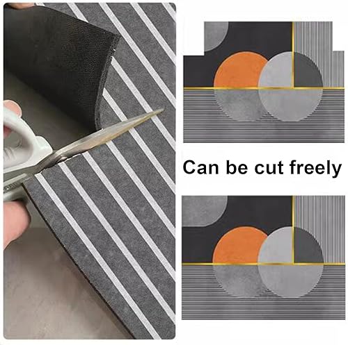 Miniatura 6 de Tapete de cocina, antideslizante, tapete de escritorio cómodo de pie, impermeable, antideslizante, alfombras de cocina absorbentes para cocina,