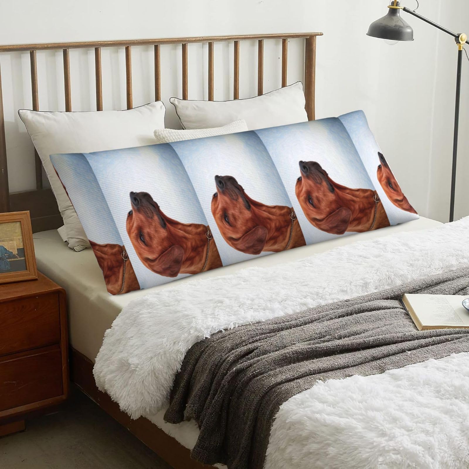 Dog Rhodesian Ridgeback, Body Pillow Cover with Zipper,Long Body Pillowcase 20 x 60 in