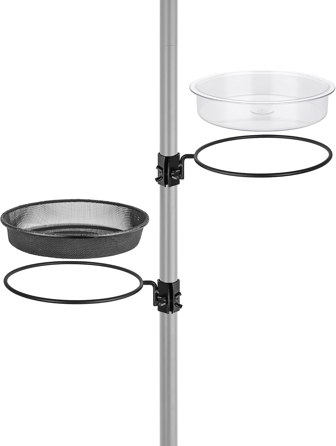 iBorn Bird Feeders Station Mesh Tray and Ring for 1” Pole Stand Station Outdoor