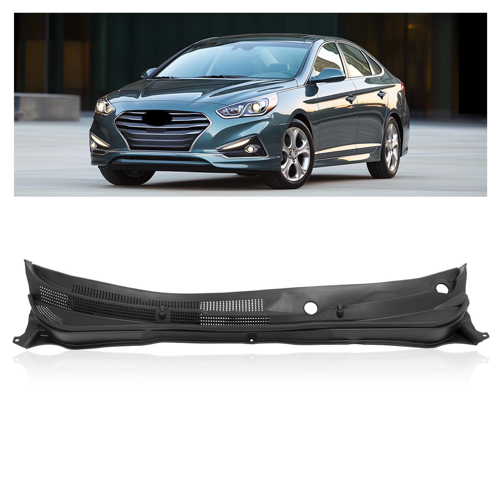 JMTAAT Windshield Wiper Cowl Panel Grille Compatible with 2011-2014 Hyundai Sonata Replacement for 86150-3S000 86150-3Q000 Front Center Air Inlet Window Cover