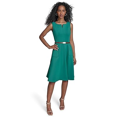 Calvin Klein Belted Scuba Fit And Flare Women