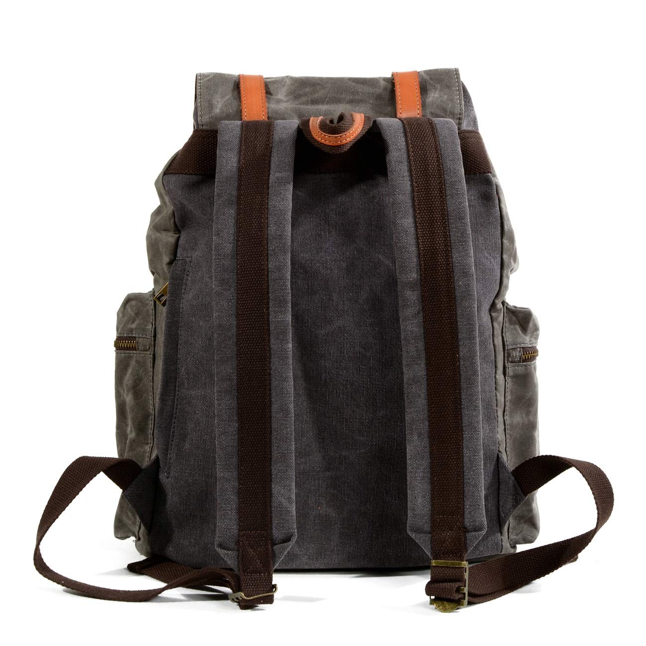 Mochila Informal de Cuero Para Hombre Mochila casual mochila senderismo de(Schwarz)