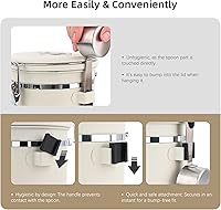 Vista 8 de ShanSon Recipiente hermético para café de acero inoxidable, recipiente de almacenamiento de granos de café con cuchara, recipiente de café