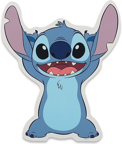 Open Road Brands Disney Lilo and Stitch - Decoración de pared de madera troquelada, adorable arte de pared de puntada para dormitorio de niños, sala